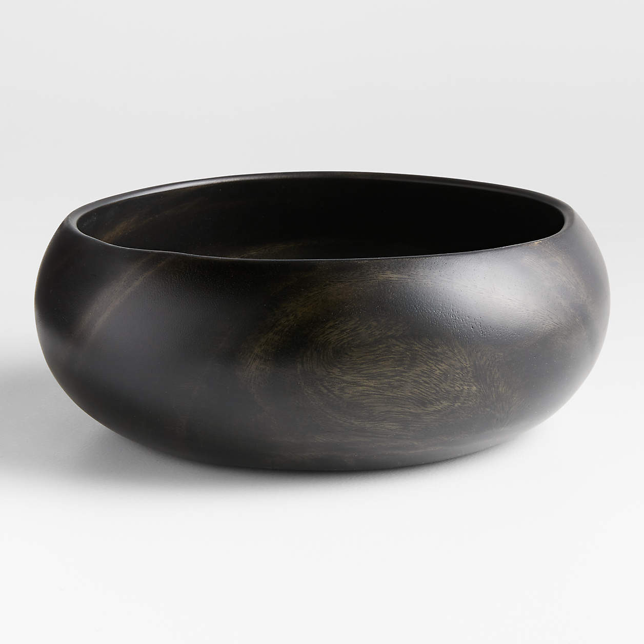 Tondo 14" Ebonized Wood Salad Serving Bowl + Reviews | Crate & Barrel | Crate & Barrel