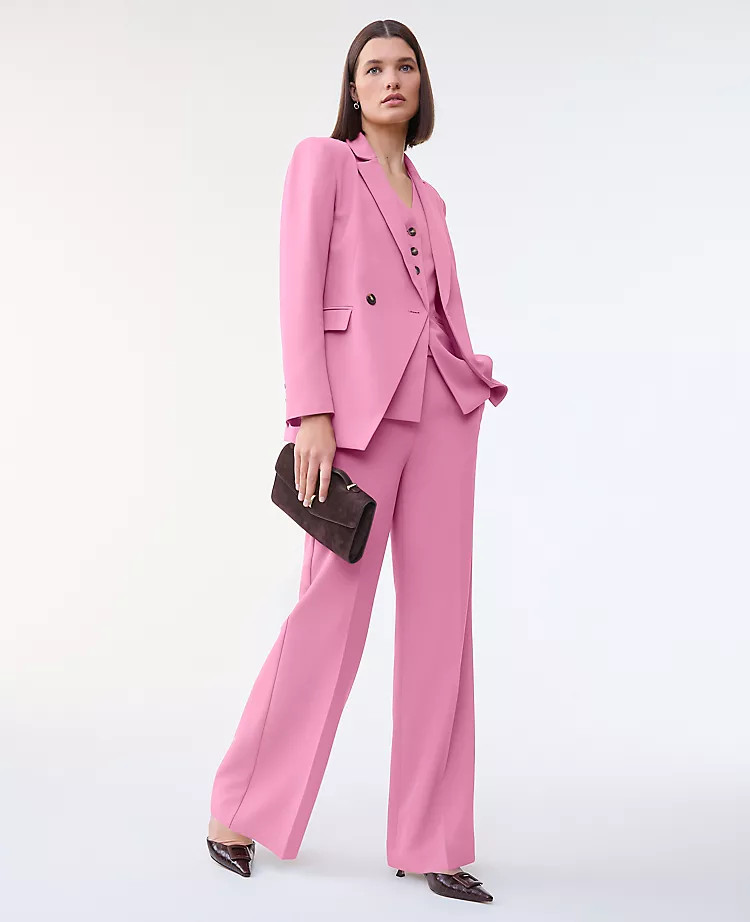 The Wide-Leg Flare Trouser in Fluid Crepe | Ann Taylor