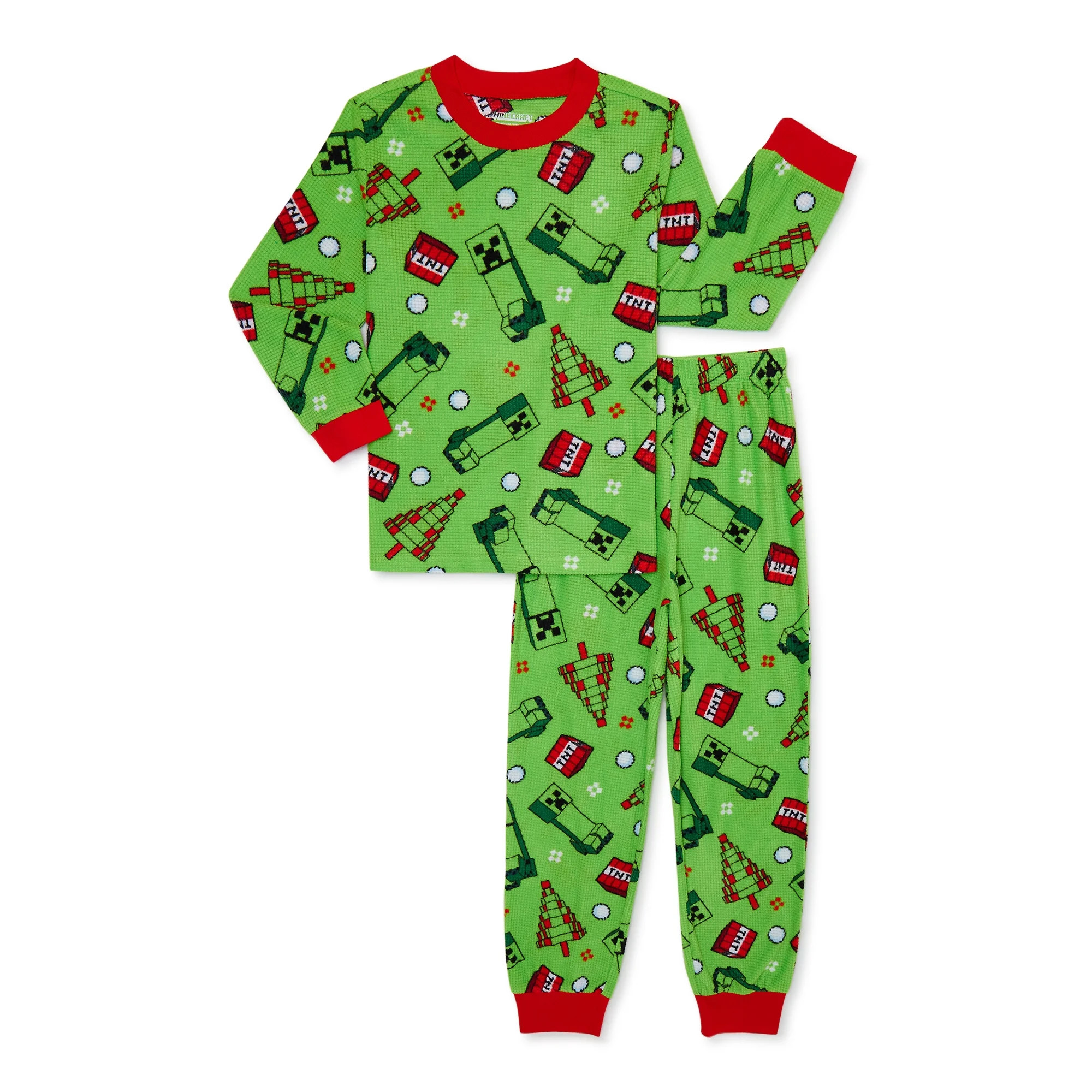 Minecraft Boys Christmas Pajama Set, 2-Piece, Sizes 4-16 | Walmart (US)
