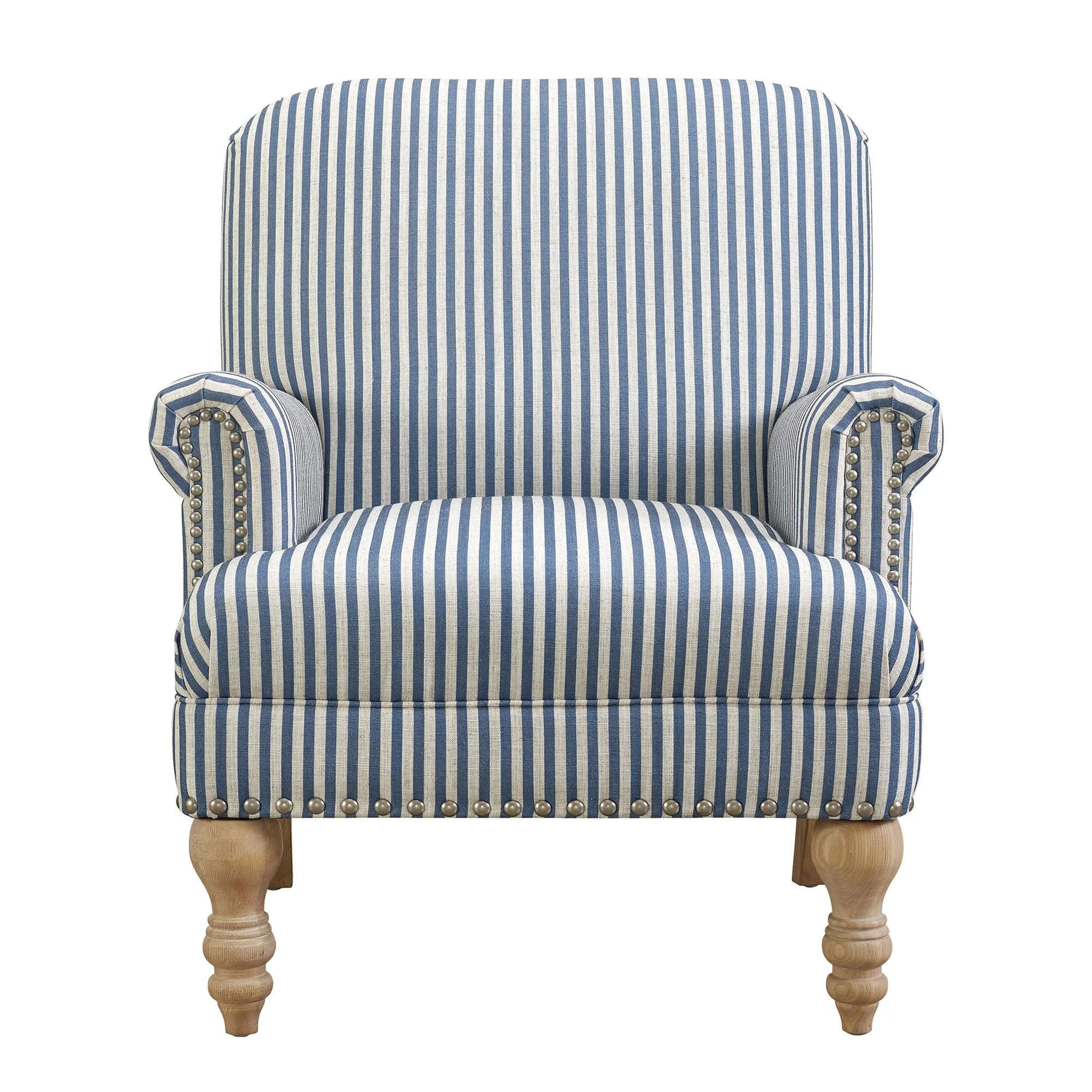 DHP Jaya Accent Chair, Living Room Armchairs, Blue Stripe | Walmart (US)