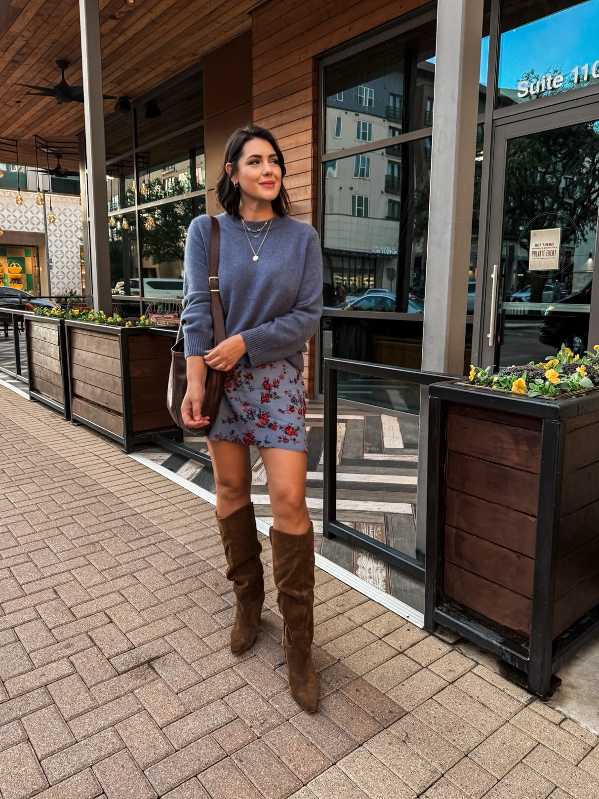 My favorite sweater from Quince -- I'm in the medium~ It's true to size. I'm in the large of the Reformation skirt. 

 