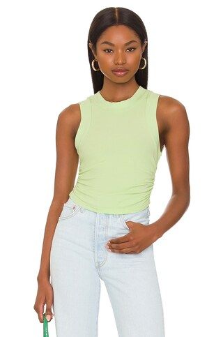 ALL THE WAYS Leah Ruched Rib Tank in Lime from Revolve.com | Revolve Clothing (Global)
