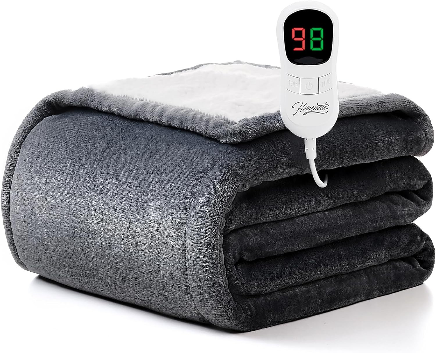Homemate Heated Blanket Electric Throw - 50"x60" Heating Blanket Throw 1/2/4/6/8 Hours Auto-Off 1... | Amazon (US)