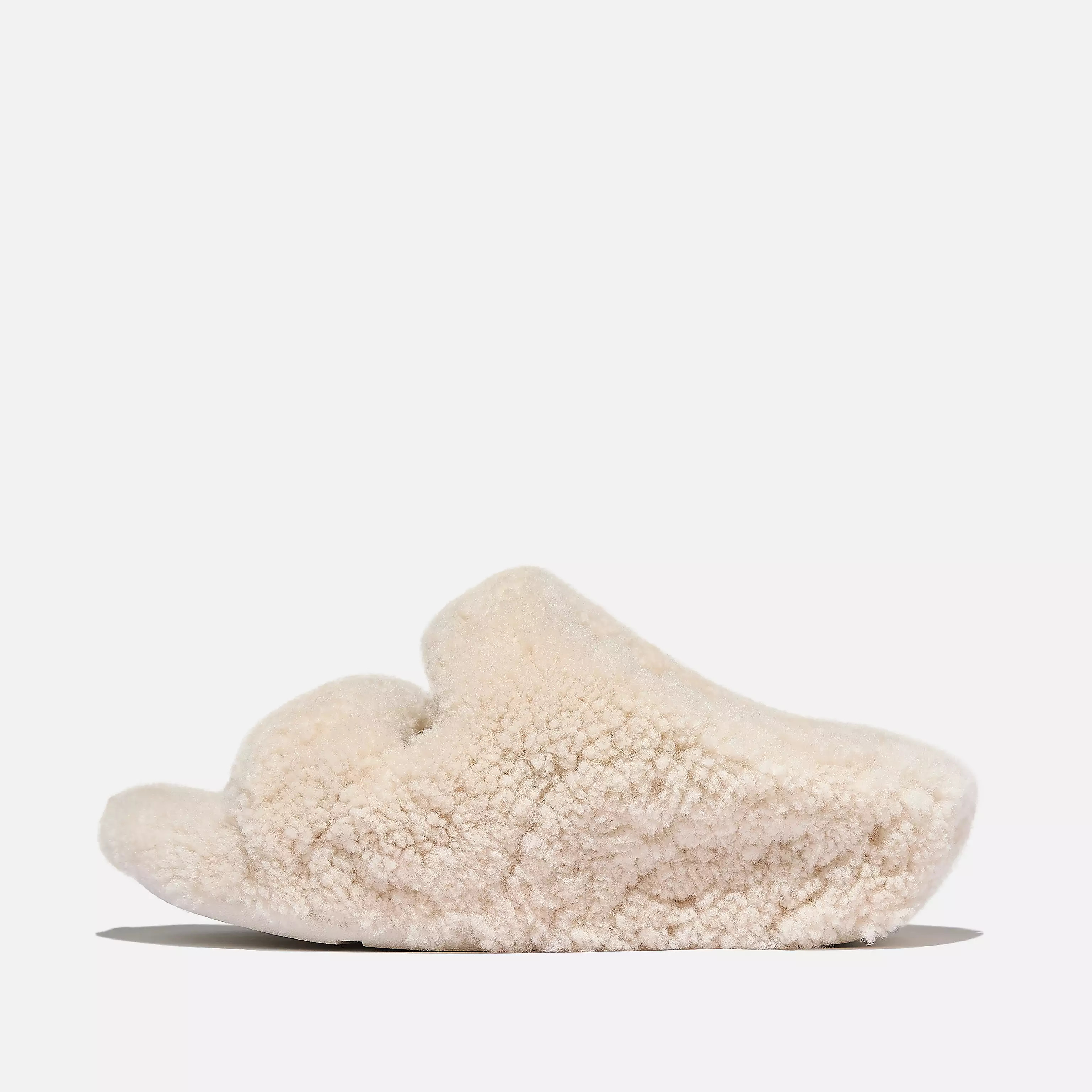 SHUV Curly-Shearling Two-Bar Slides | FitFlop (US)