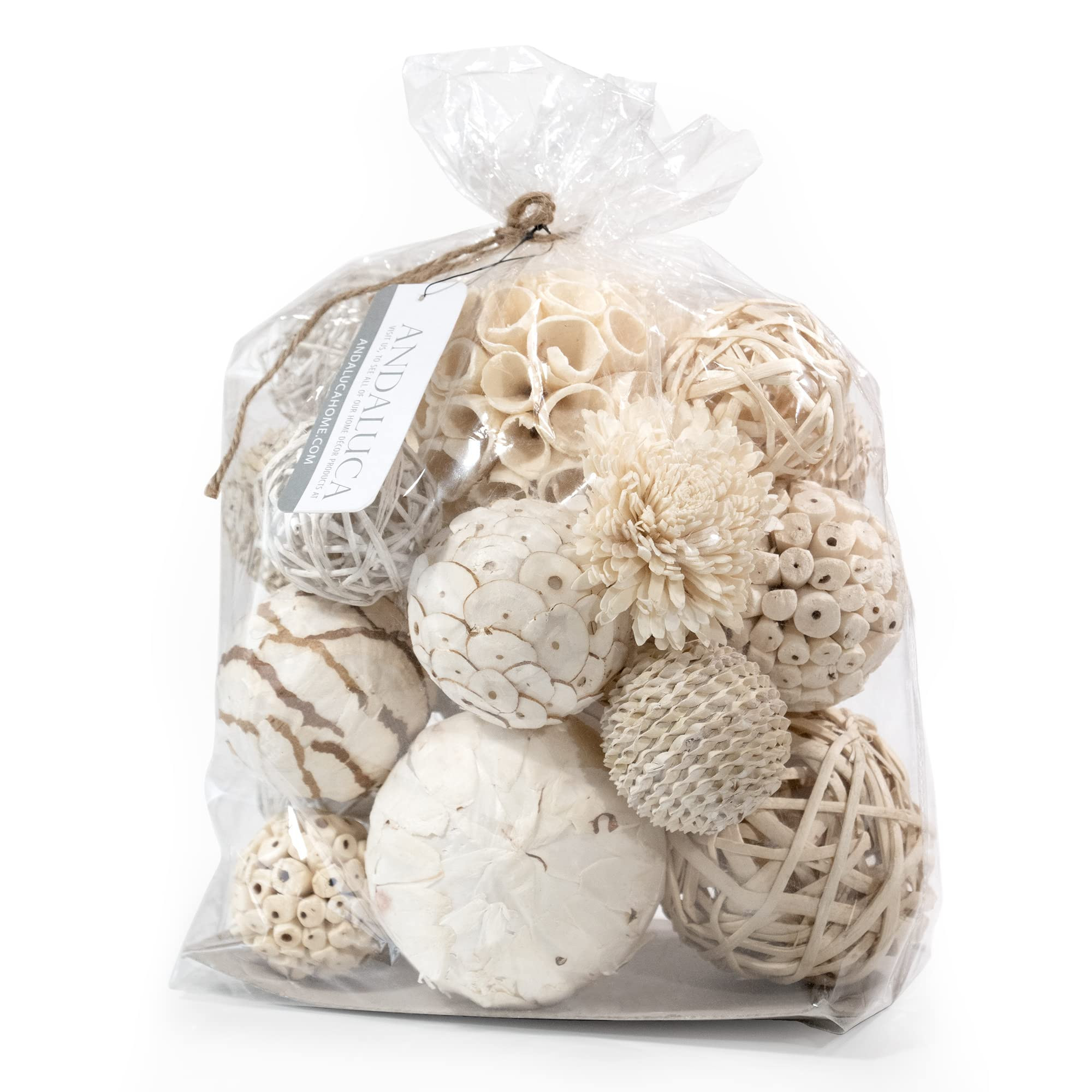 ANDALUCA Large Decorative Balls Bowl Filler Decor Orbs White & Cream (Natural White) | Amazon (US)