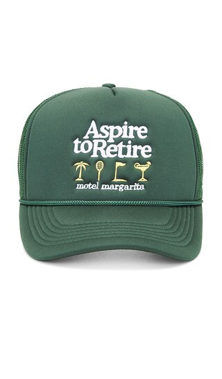 Motel Margarita Aspire To Retire Trucker Hat in Green. | Revolve Clothing (Global)