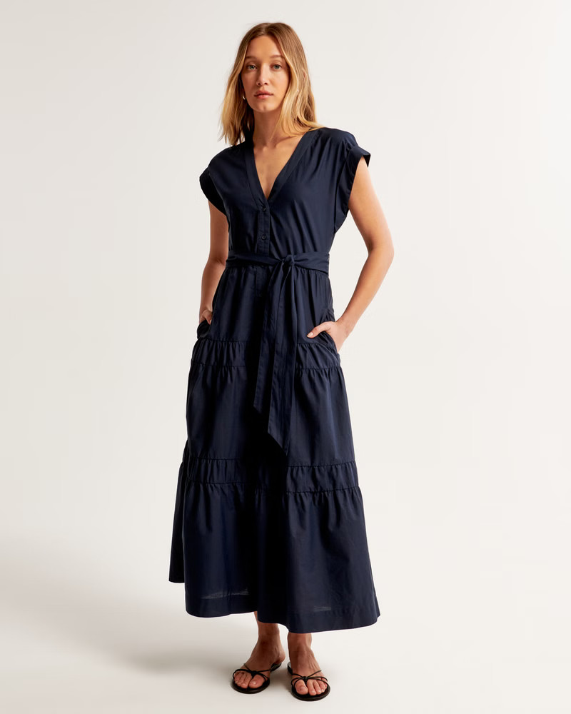 Women's Tie Maxi Dress | Women's Dresses & Jumpsuits | Abercrombie.com | Abercrombie & Fitch (US)