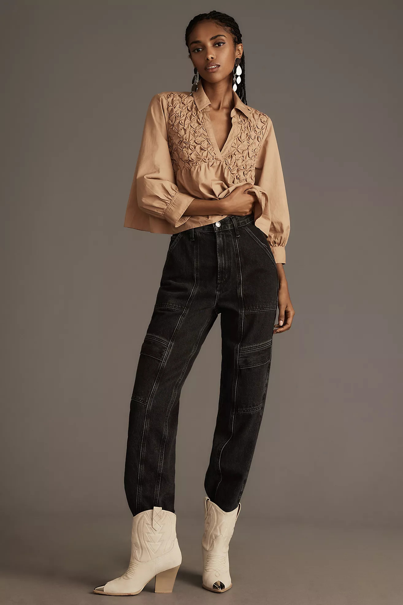 Maeve Smocked Babydoll Top | Anthropologie (US)