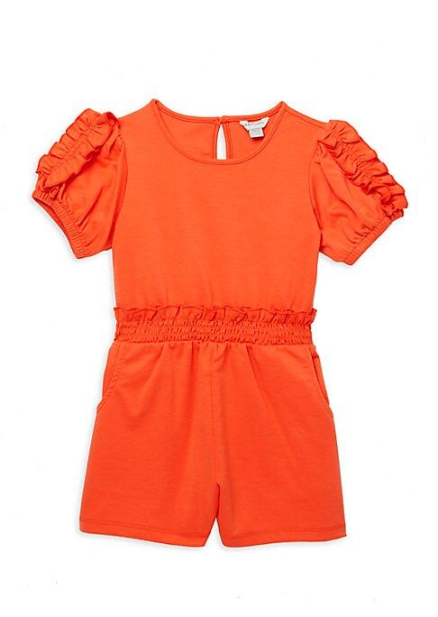 Habitual Girl Little Girl's Puff-Sleeve Romper - Orange - Size 4T | Saks Fifth Avenue