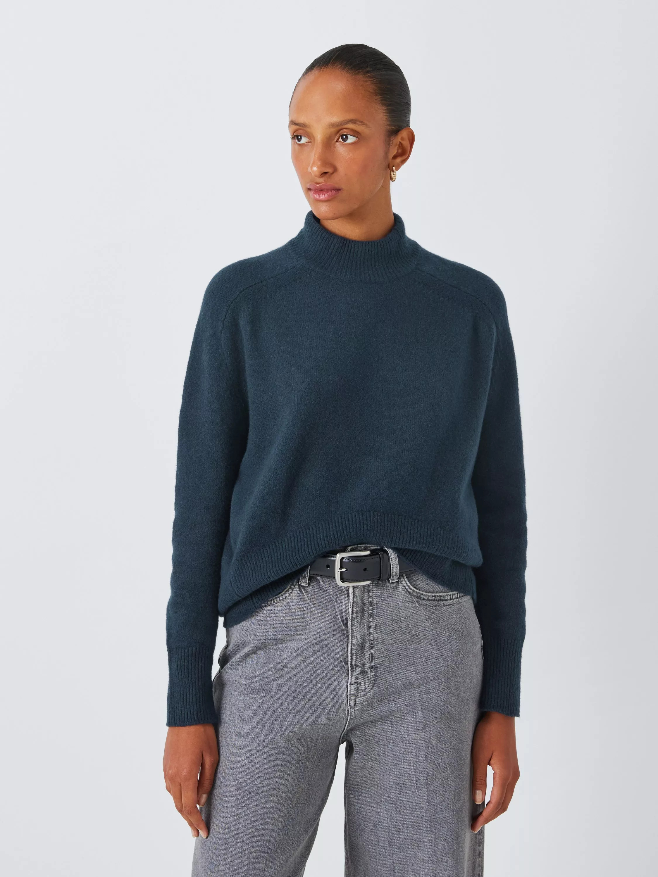 John LewisSoft Turtle Neck Jumper, Navy | John Lewis (UK)