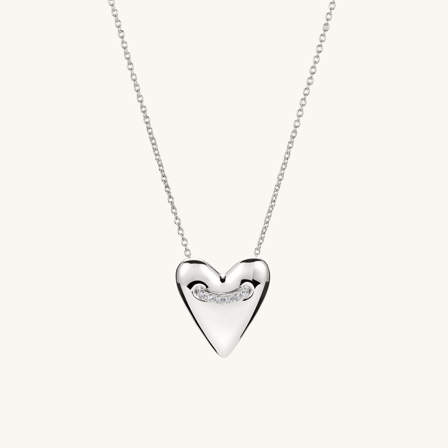 Heart Pavé Diamond Large Pendant Necklace | Mejuri (Global)