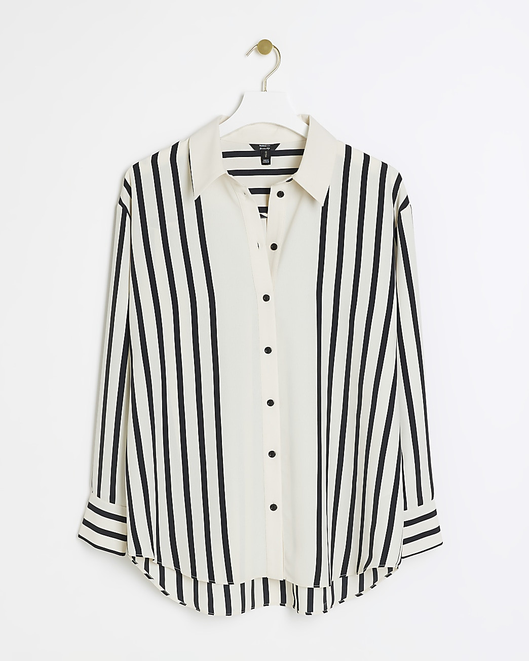 Cream stripe oversized long sleeve shirt | River Island (UK & IE)