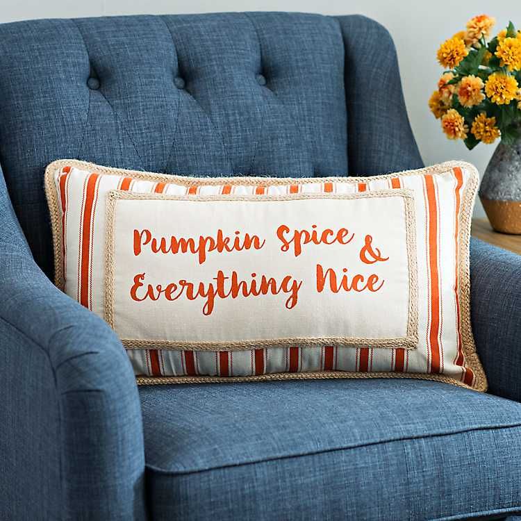Striped Pumpkin Spice Harvest Pillow | Kirkland's Home