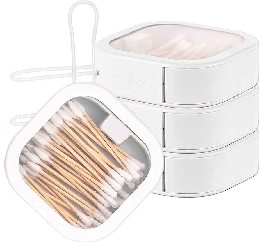 Nvhaly 4 Pcs Hair Tie Organizer, Portable Hair Tie Containers Storage Box Small Stackable Hair Ti... | Amazon (US)