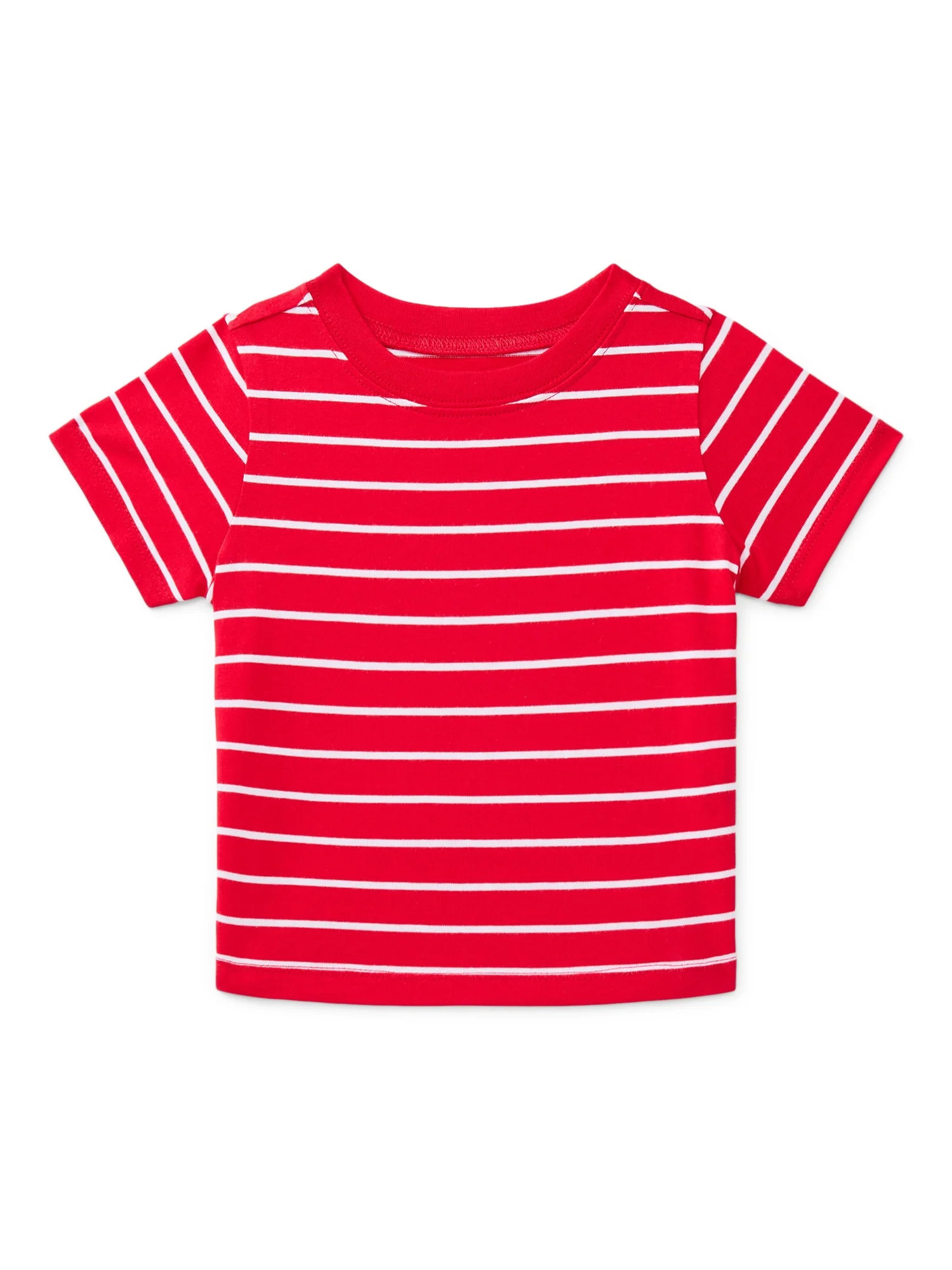 Wonder Nation Baby Boy Short Sleeve Striped T-Shirt, Sizes 0-24 Months | Walmart (US)