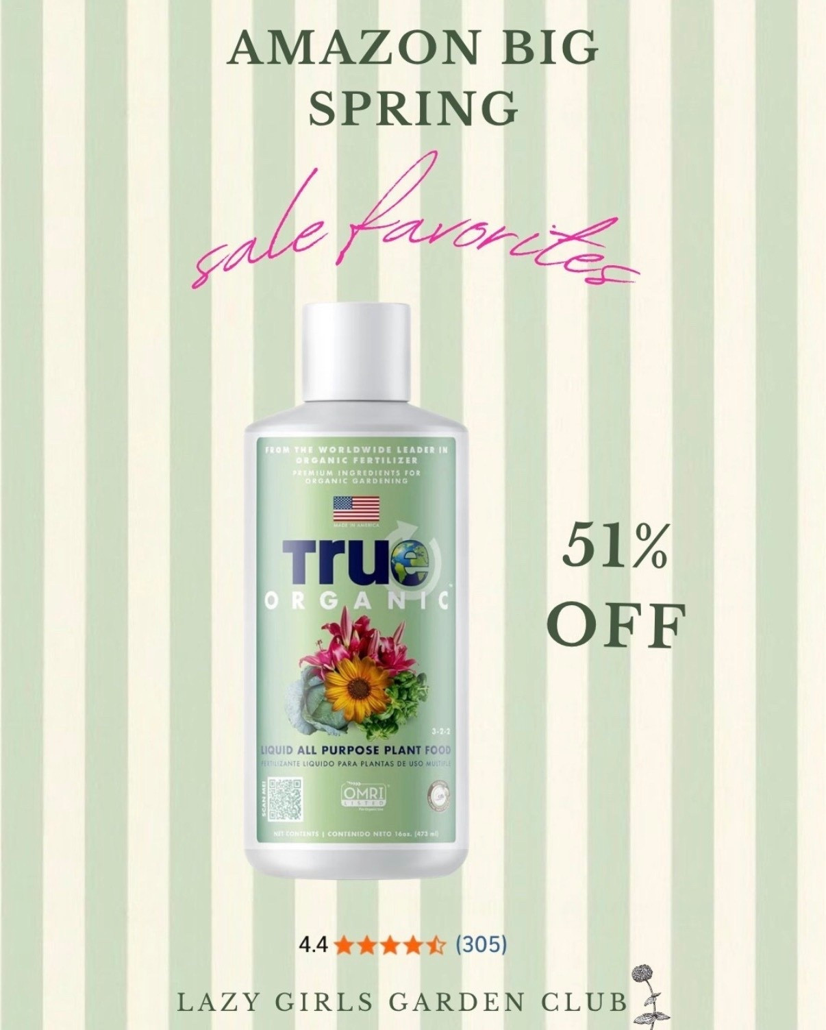 I can’t believe the TRU Organics fertilizer I use in my garden is 51% off today 😍

#LTKSeasonal #LTKSaleAlert #LTKHome