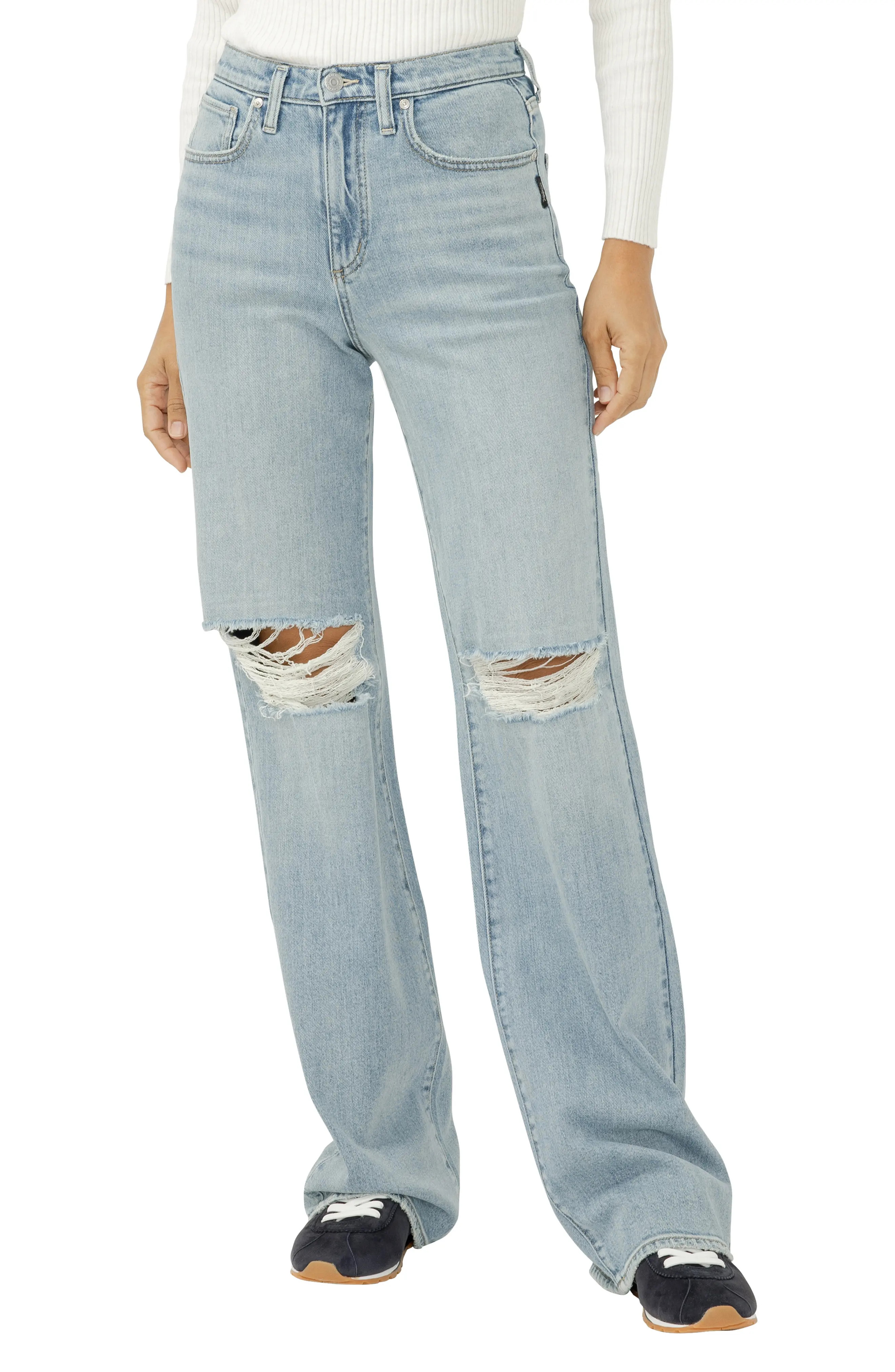 Silver Jeans Co. Highly Desirable Ripped Trouser Jeans (Women) | Nordstrom | Nordstrom