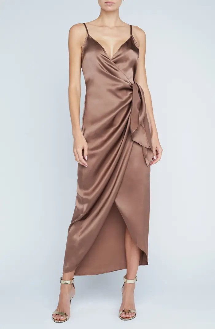 L'AGENCE Amilia Silk Maxi Wrap Dress | Nordstrom | Nordstrom