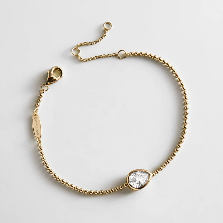 Eunice 14K Gold Crystal Bracelet - Pear Cut | BaubleBar