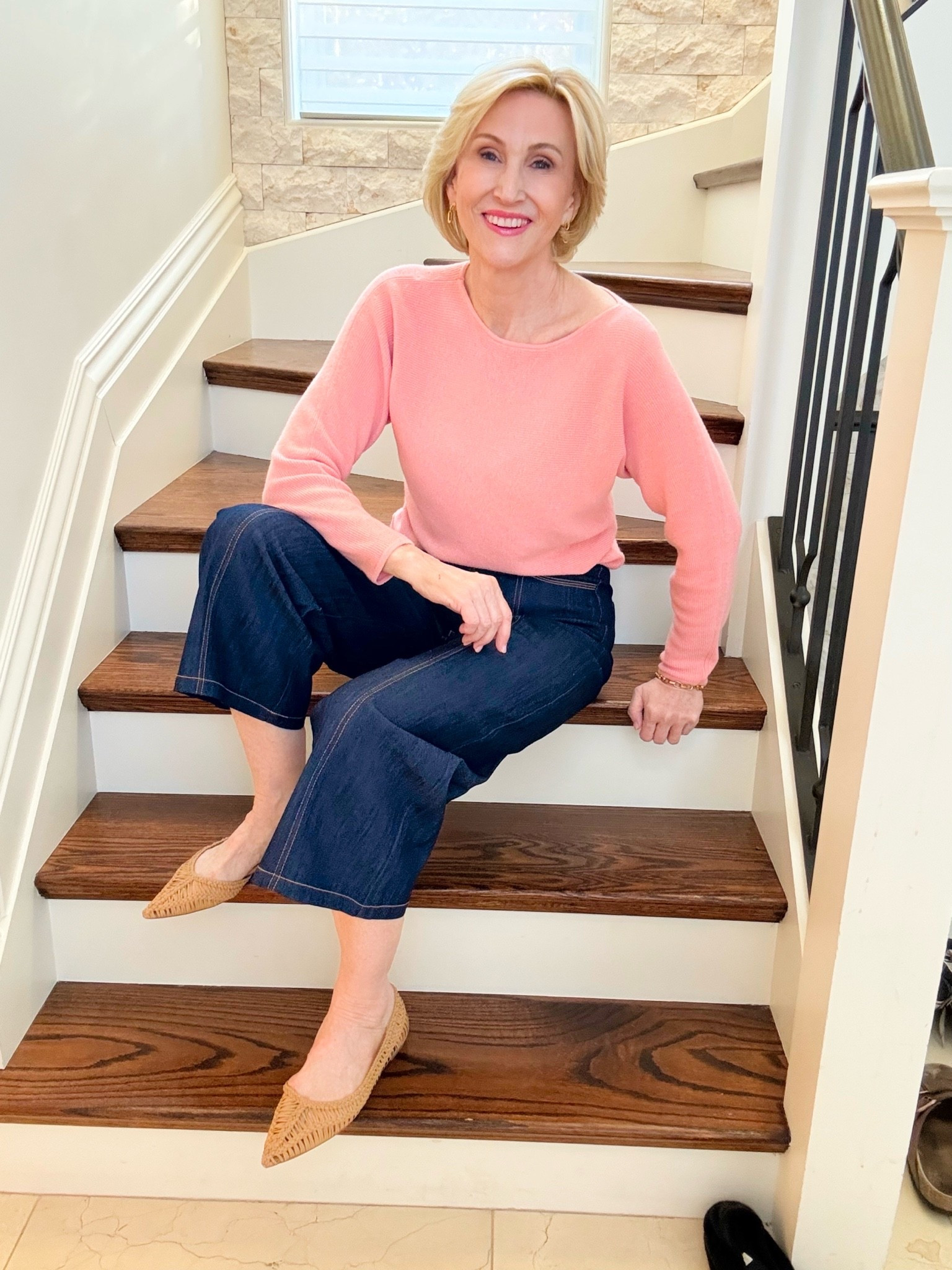 Sometimes the simplest outfits end up being the ones I love the most 💕 A soft pink sweater, dark denim, and woven flats is such an easy combination but it still feels polished and put together. Comfortable enough for everyday wear but still cute enough to head straight to lunch or coffee with friends ✨

#LTKootd #LTKSeasonal #LTKOver40