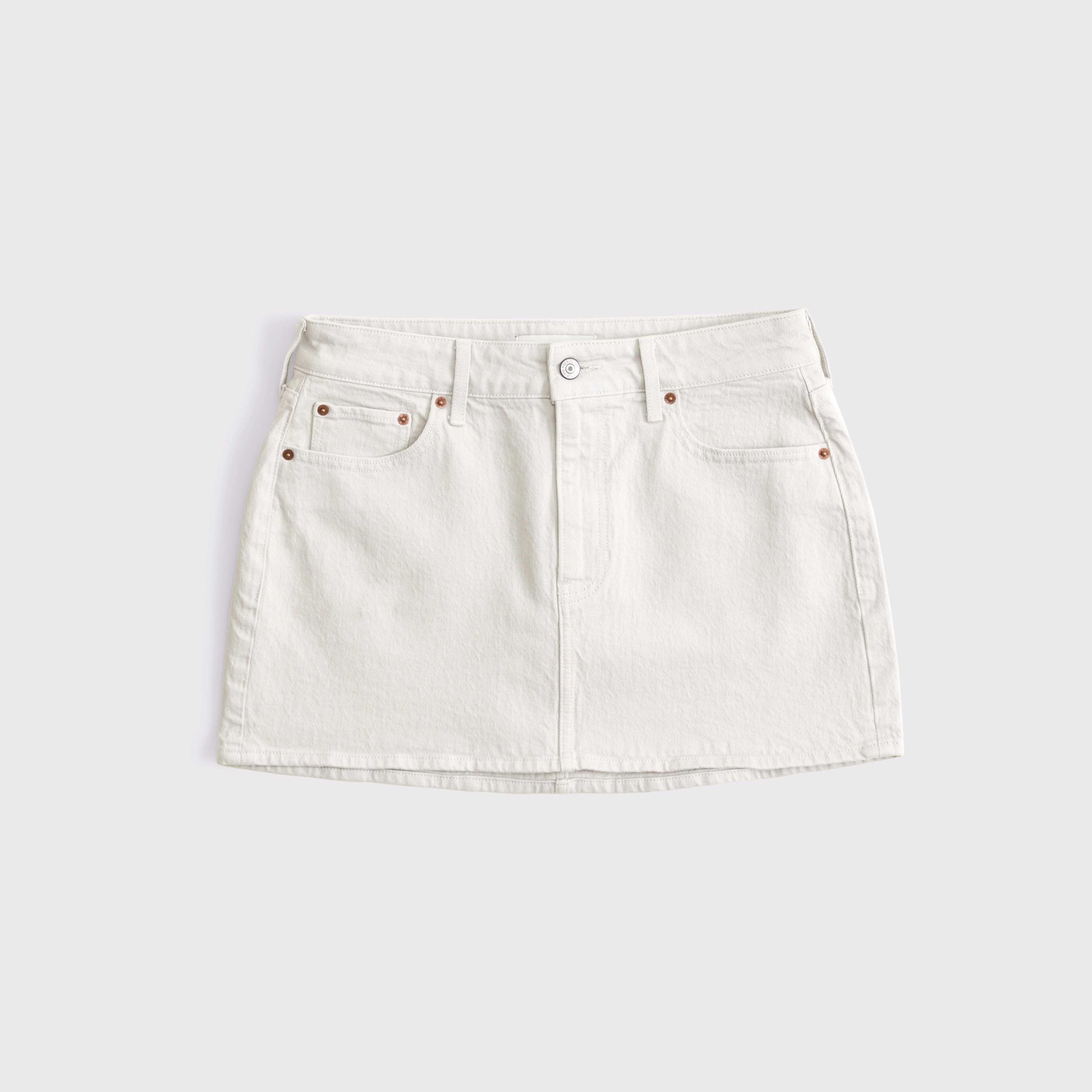 Curve Love Mid Rise Denim Mini Skirt | Abercrombie & Fitch (US)