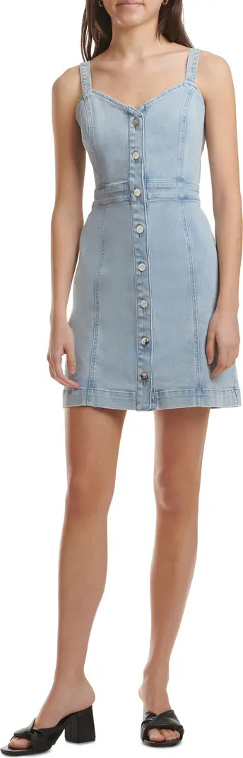 Button-Front Chambray Minidress | Nordstrom