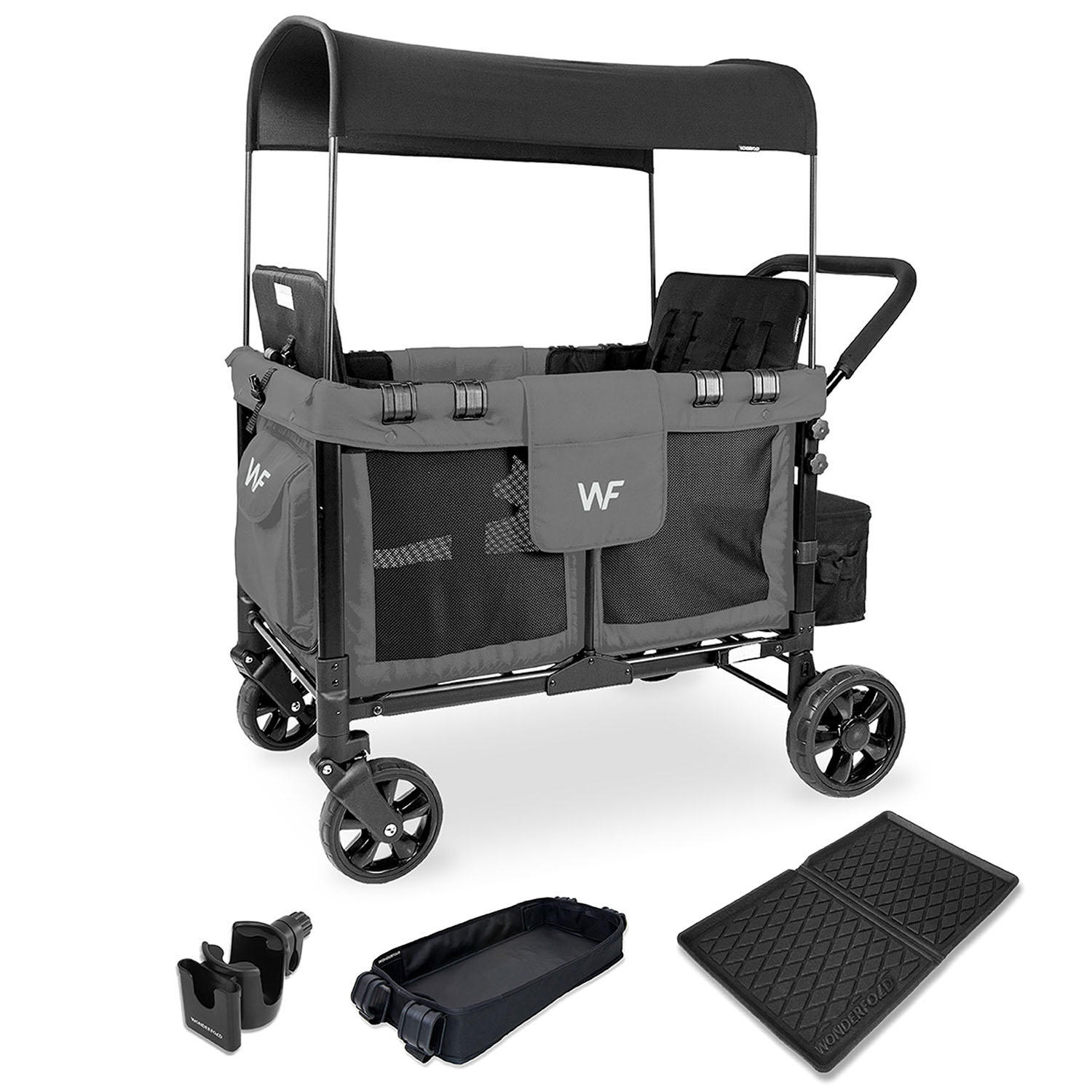 WONDERFOLD W4 Elite Quad Stroller Wagon with Snack Tray, All-Weather Mat, and Cup Holder | Sam's Club