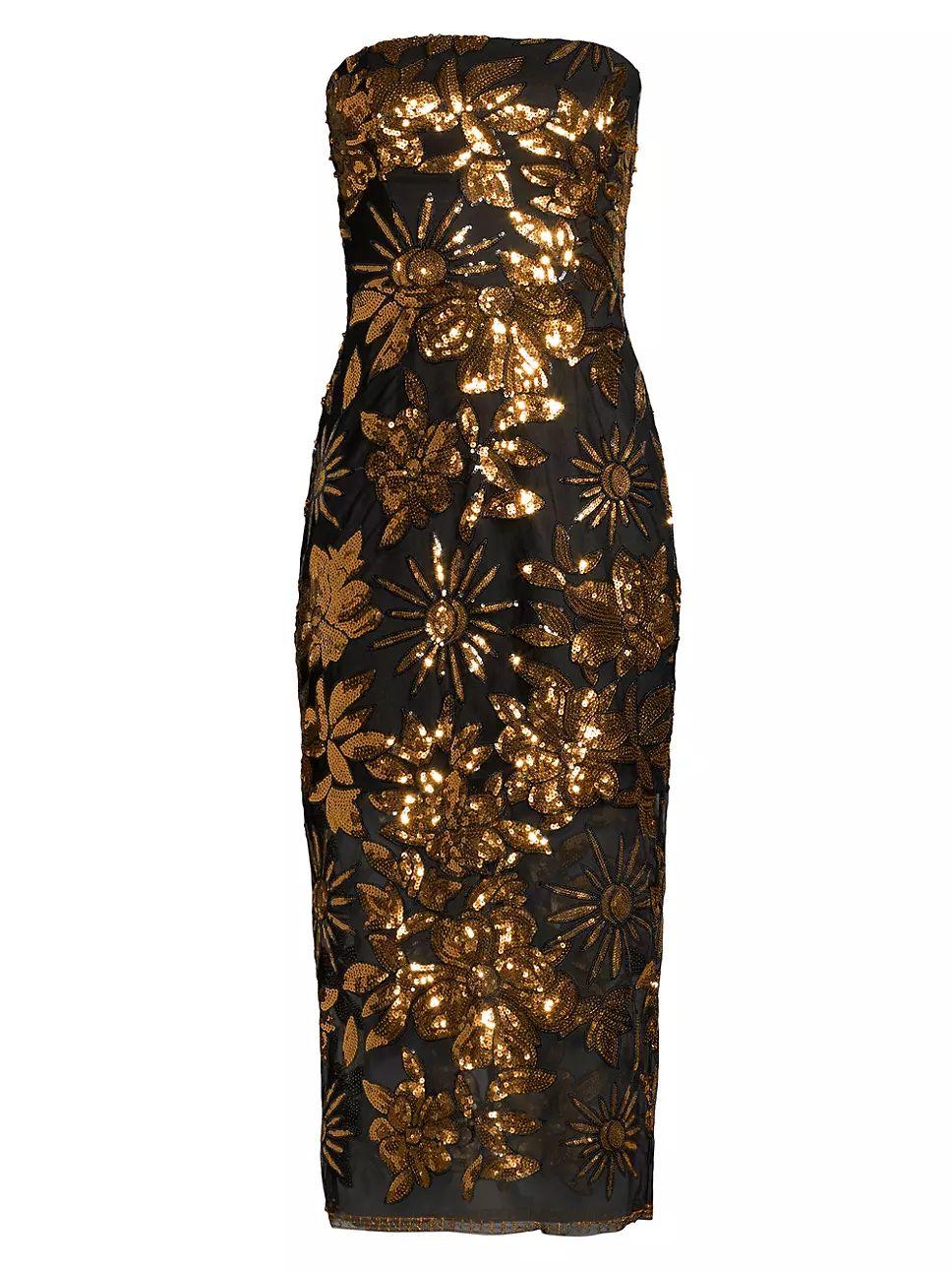 Milly Kait Sequined Strapless Midi-Dress | Saks Fifth Avenue