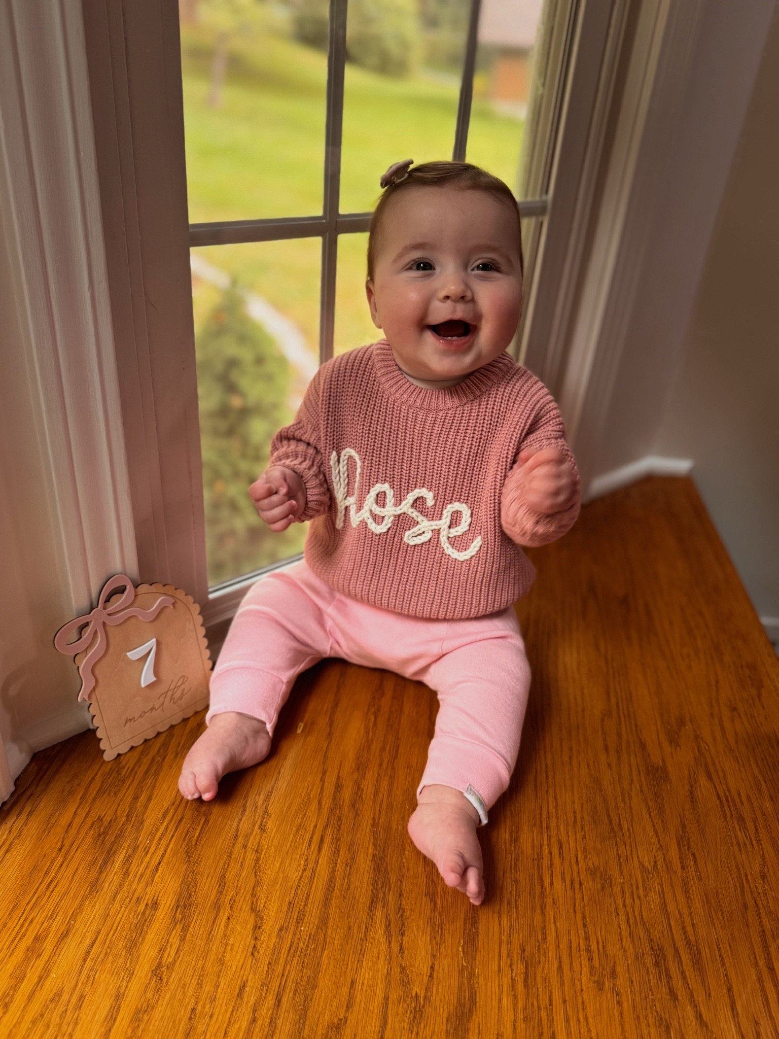 Custom sweater!! She’s wearing size 1-3M and it somehow still fits at 7 months lol

#LTKmomlife #LTKBaby