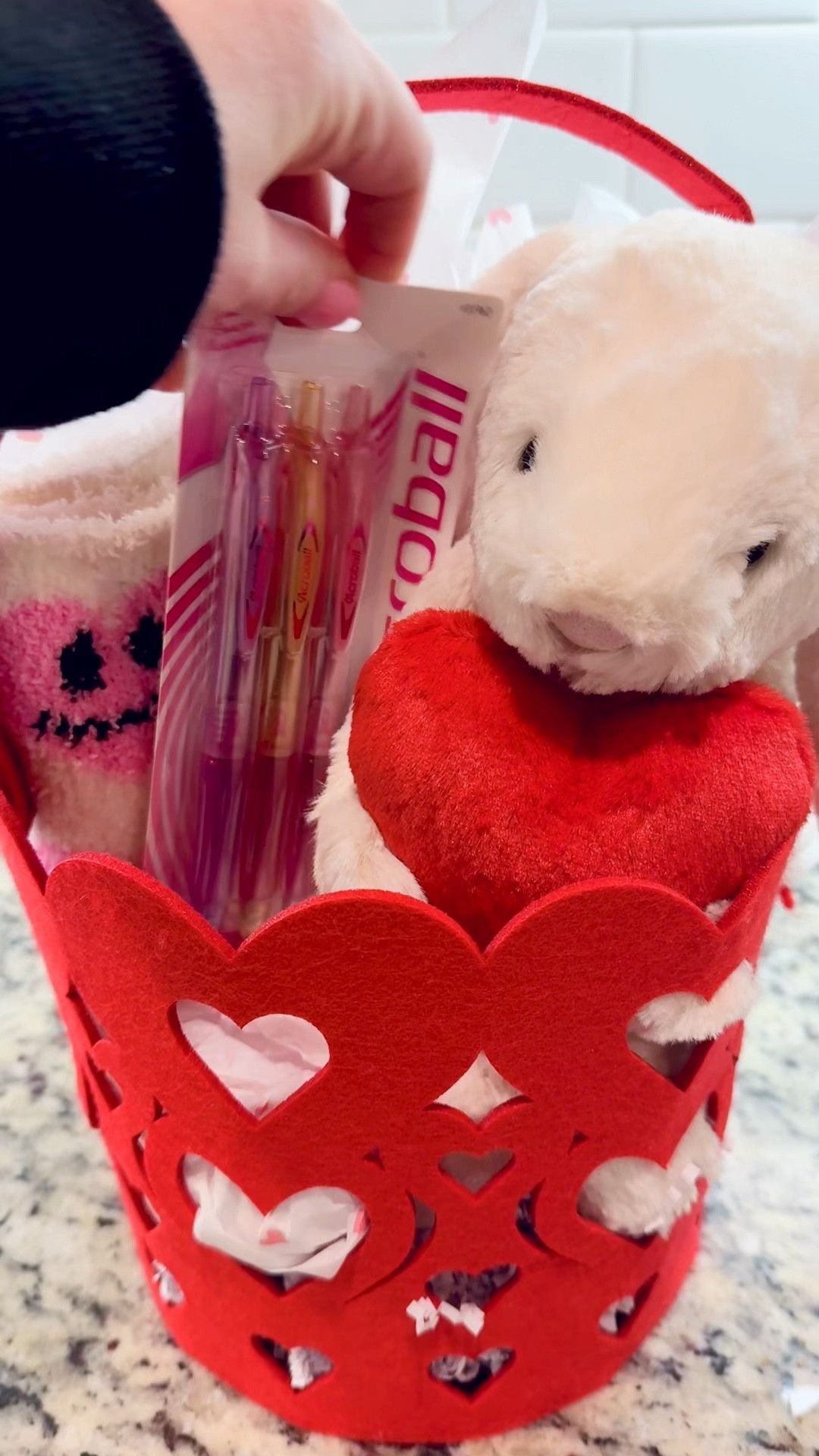Valentine's Day gift basket for a preteen or teenage girl!

Target gift basket
Jellycat stuffed animal
Target socks
Pastel pens
Trident bubblegum
Frenshe body spray from Target
Elf lip balm

#LTKGiftGuide #LTKSeasonal