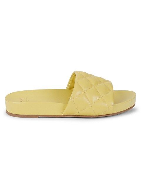 Marc Fisher LTD Mlimenal Quilted Leather Slides on SALE | Saks OFF 5TH | Saks Fifth Avenue OFF 5TH