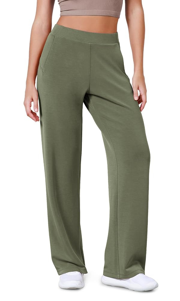 ODODOS Women's Modal Soft Wide Leg Pants Elastic High Waist Casual Lounge Relaxed Pants with Pock... | Amazon (US)