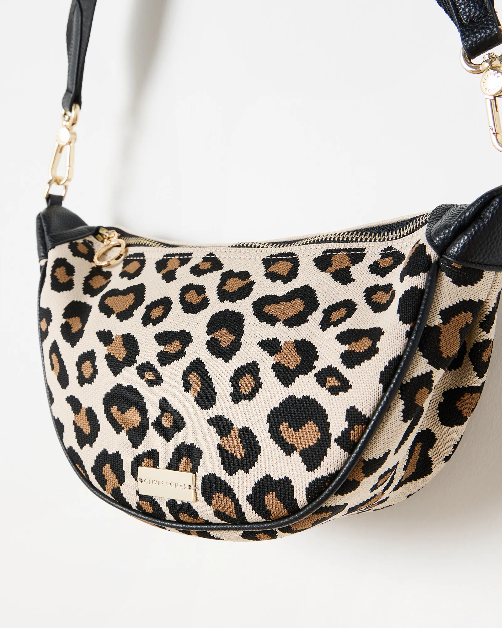 Betty Leopard Print Knitted Crossbody Belt Bag | Oliver Bonas (Global)