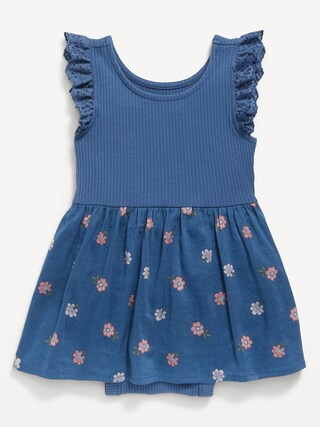 Sleeveless Ruffle-Trim Bodysuit Flared Dress for Baby | Old Navy (US)