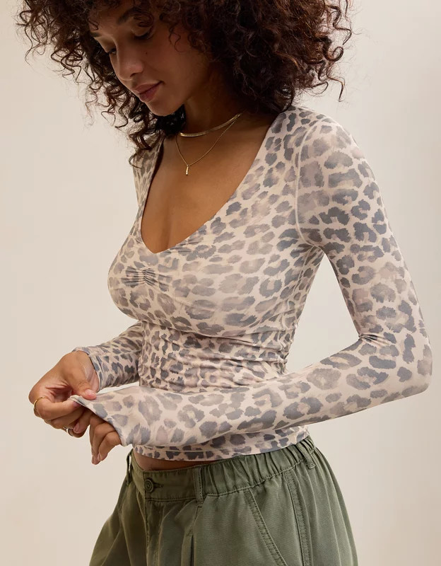 SMOOTHEZ Long Sleeve Ruched Top | Aerie