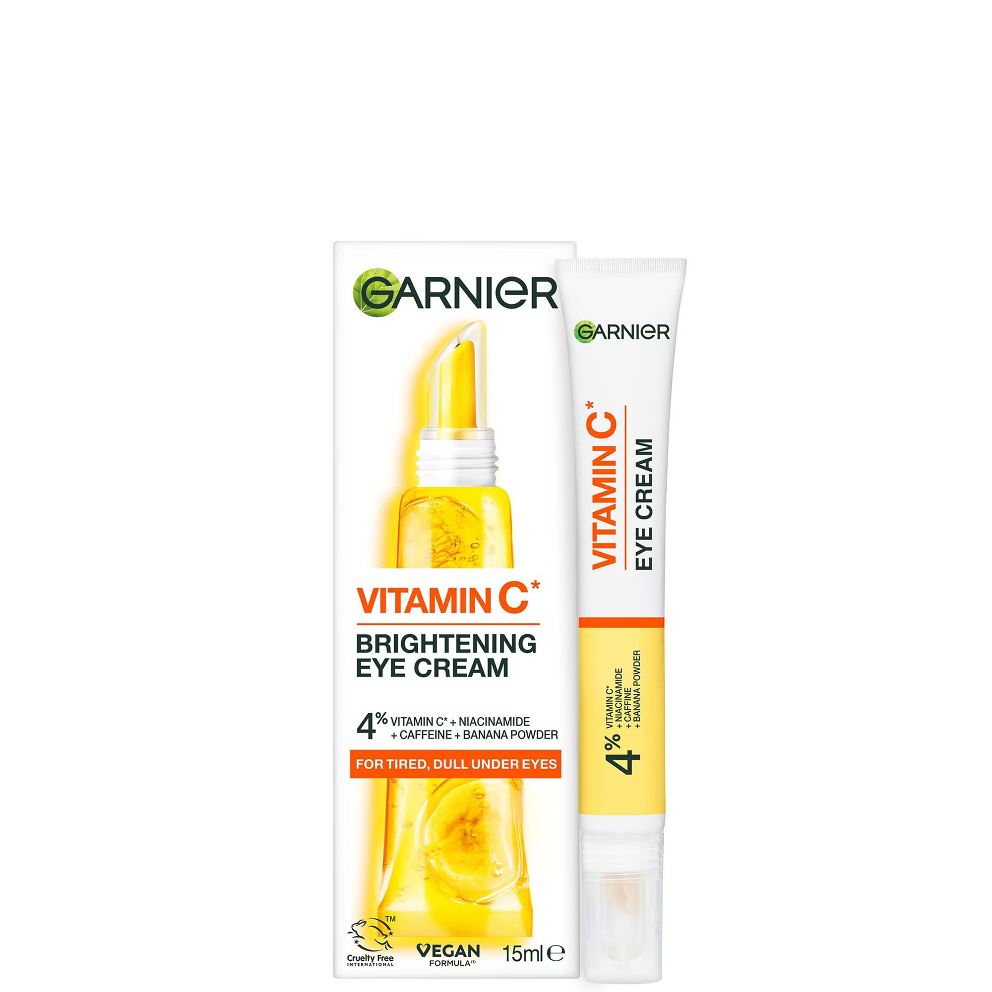 Garnier Brightening 4% Vitamin C, Niacinamide, Caffeine and Banana Powder Eye Cream 15ml | Look Fantastic (UK)