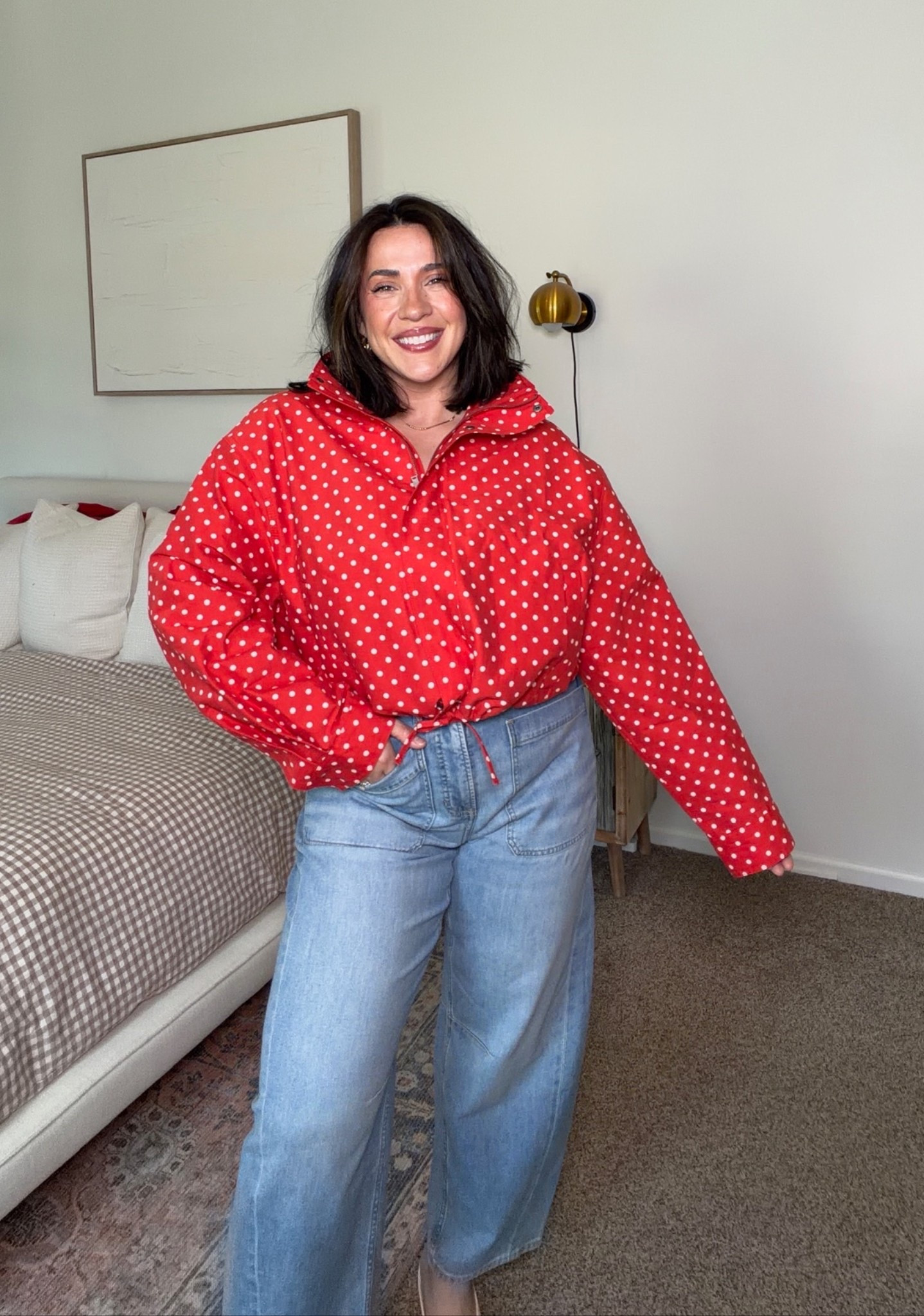 The cutest trending jacket for spring! Obsessed with this whole look. Jeans size L, top L