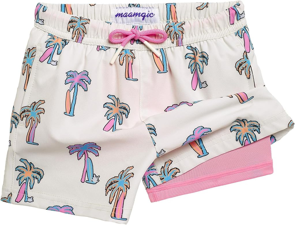 maamgic Boys Swim Trunks with Compression Liner Stretch Boy Swim Shorts Toddler Bathing Suit Swim... | Amazon (US)