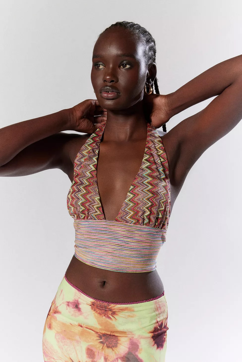 Silence + Noise Jersie Plunge Halter Top | Urban Outfitters (US and RoW)