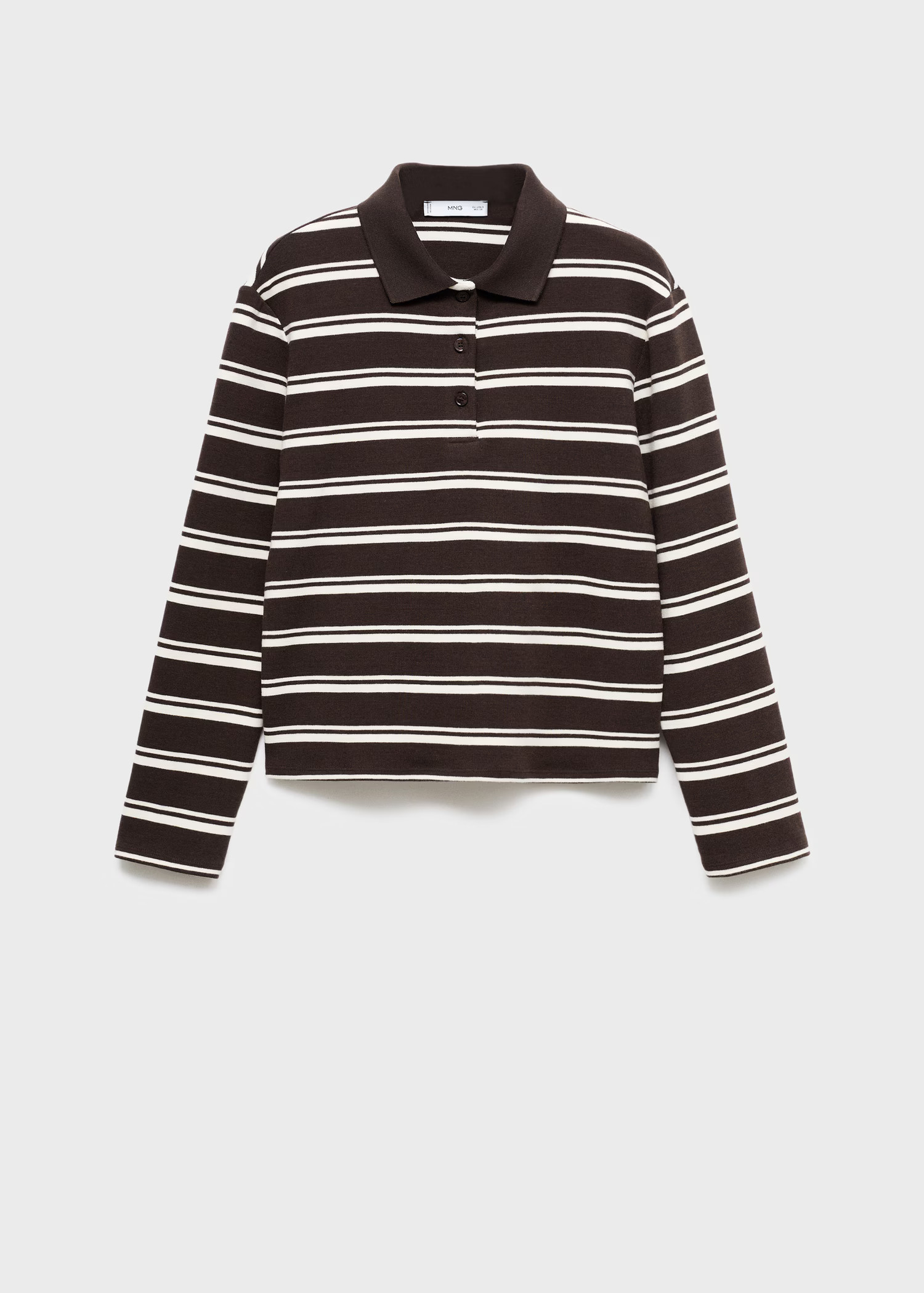 Striped polo-neck t-shirt - Women | MANGO United Kingdom | MANGO (UK)