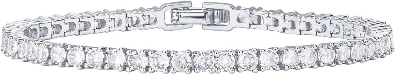 PAVOI 14K Gold Plated 3mm Cubic Zirconia Classic Tennis Bracelet | Gold Bracelets for Women | Siz... | Amazon (US)