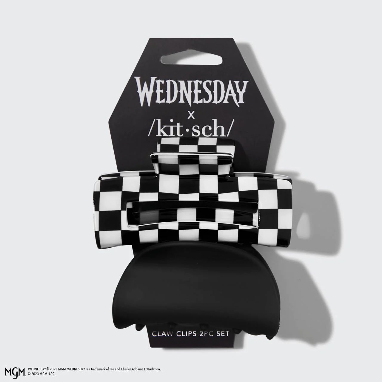 Wednesday x Kitsch Checkered Claw Clips 2pc Set | Kitsch