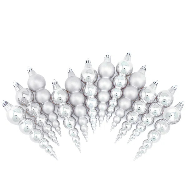 12 Piece Finial Shatterproof Christmas Finial Ornament Set | Wayfair North America