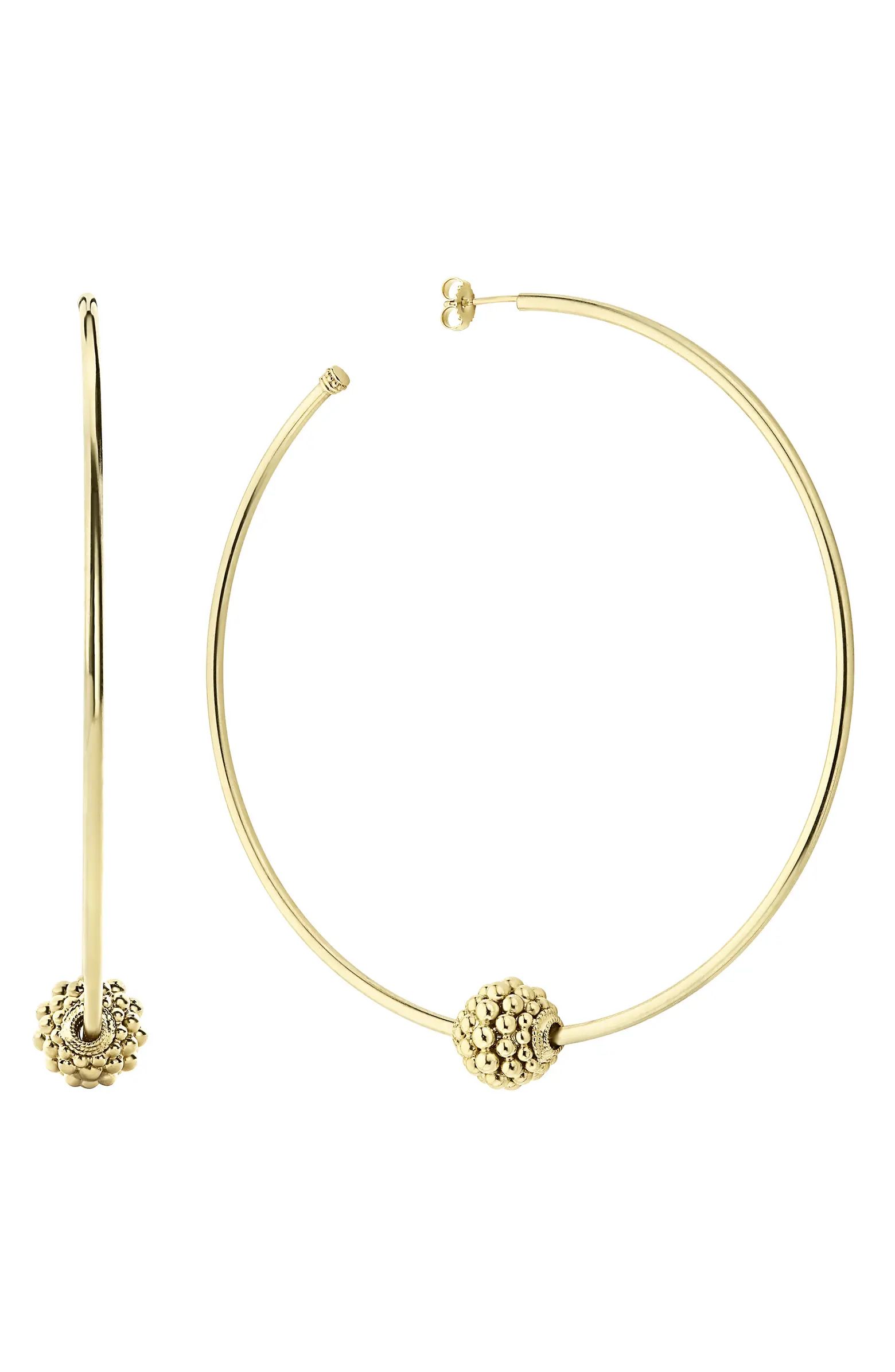 LAGOS Caviar Gold Large Hoop Earrings | Nordstrom | Nordstrom