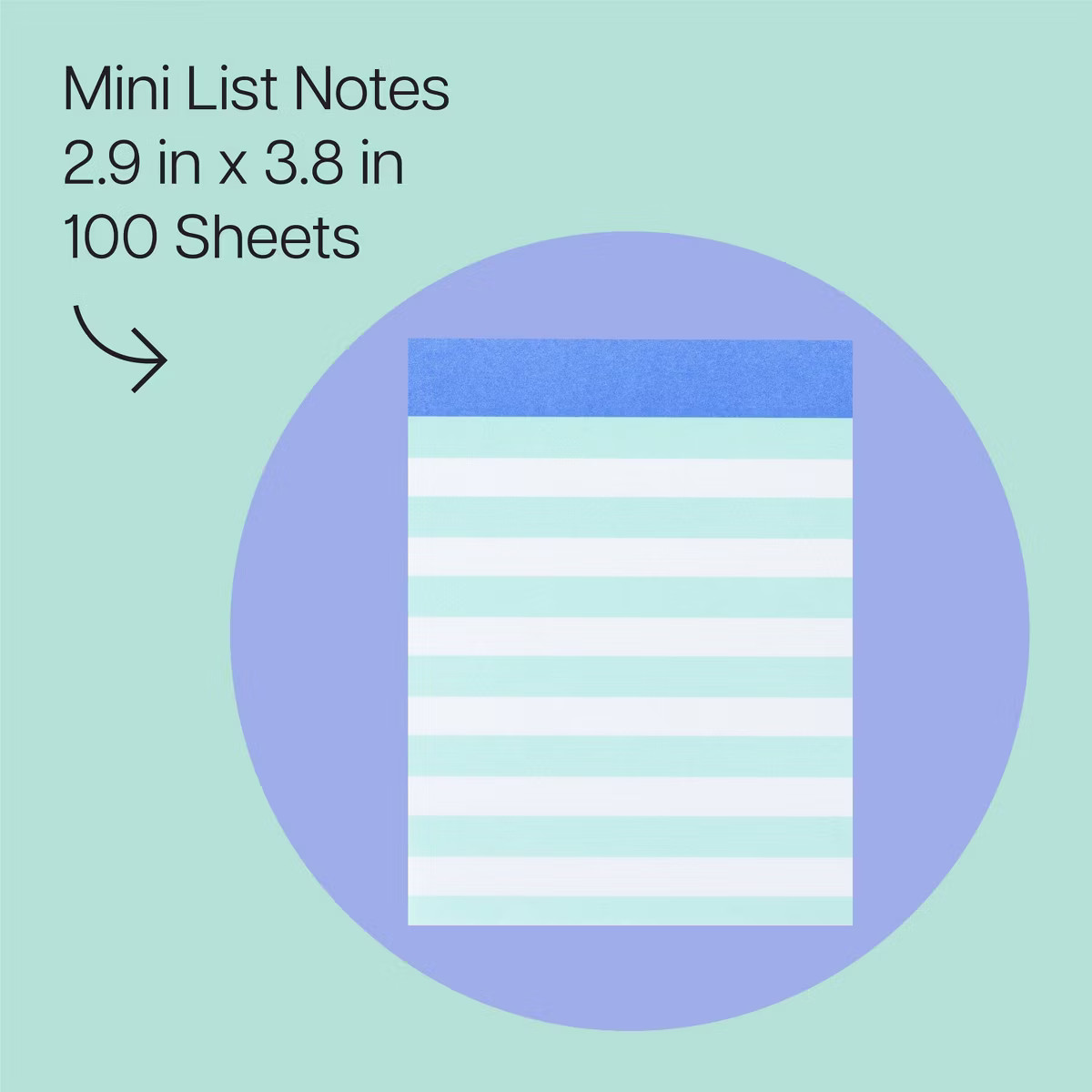 Noted by Post-it Mini List Notes Mint Green | Target