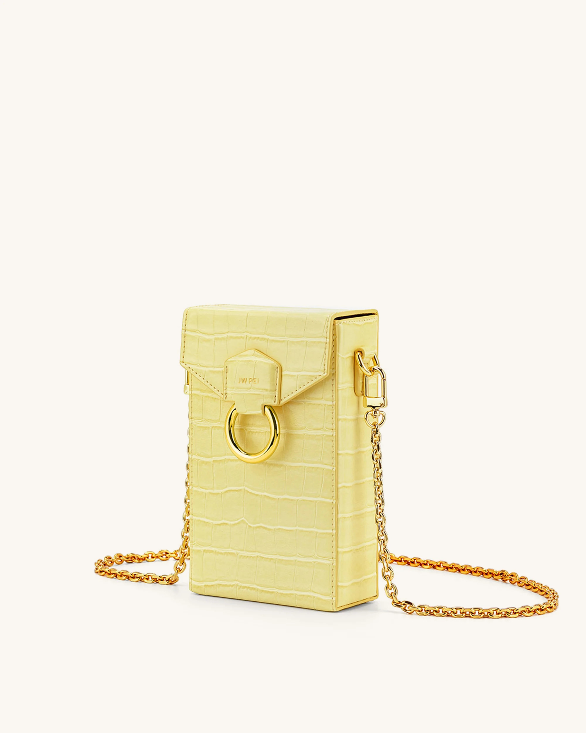 Lola Gradient Chain Phone Case - Light Yellow Croc | JW PEI US
