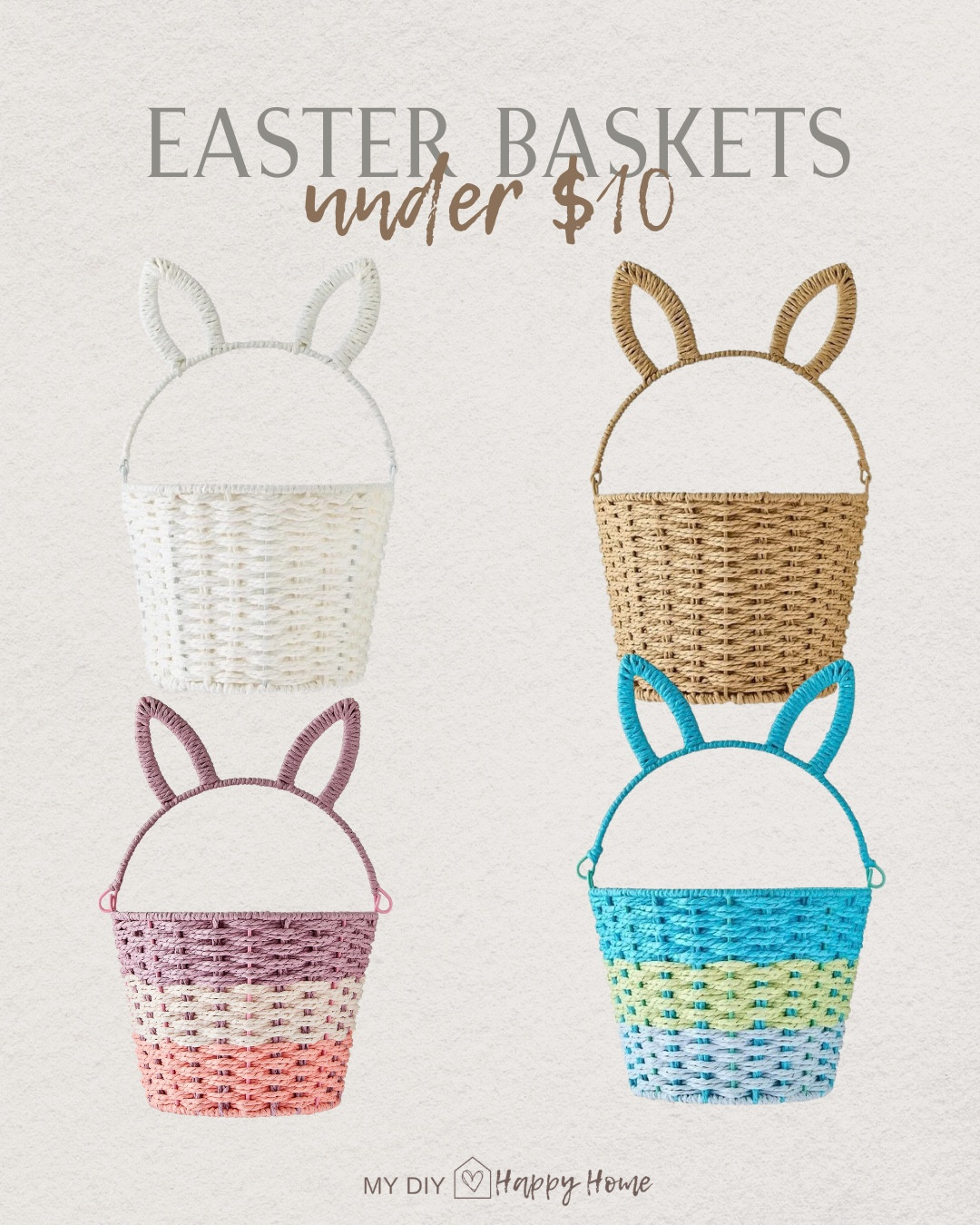 Easter baskets under $10 from Walmart 
Bunny ear handle detail 
Solid or color block 
 

#LTKmomlife #LTKKids #LTKSeasonal