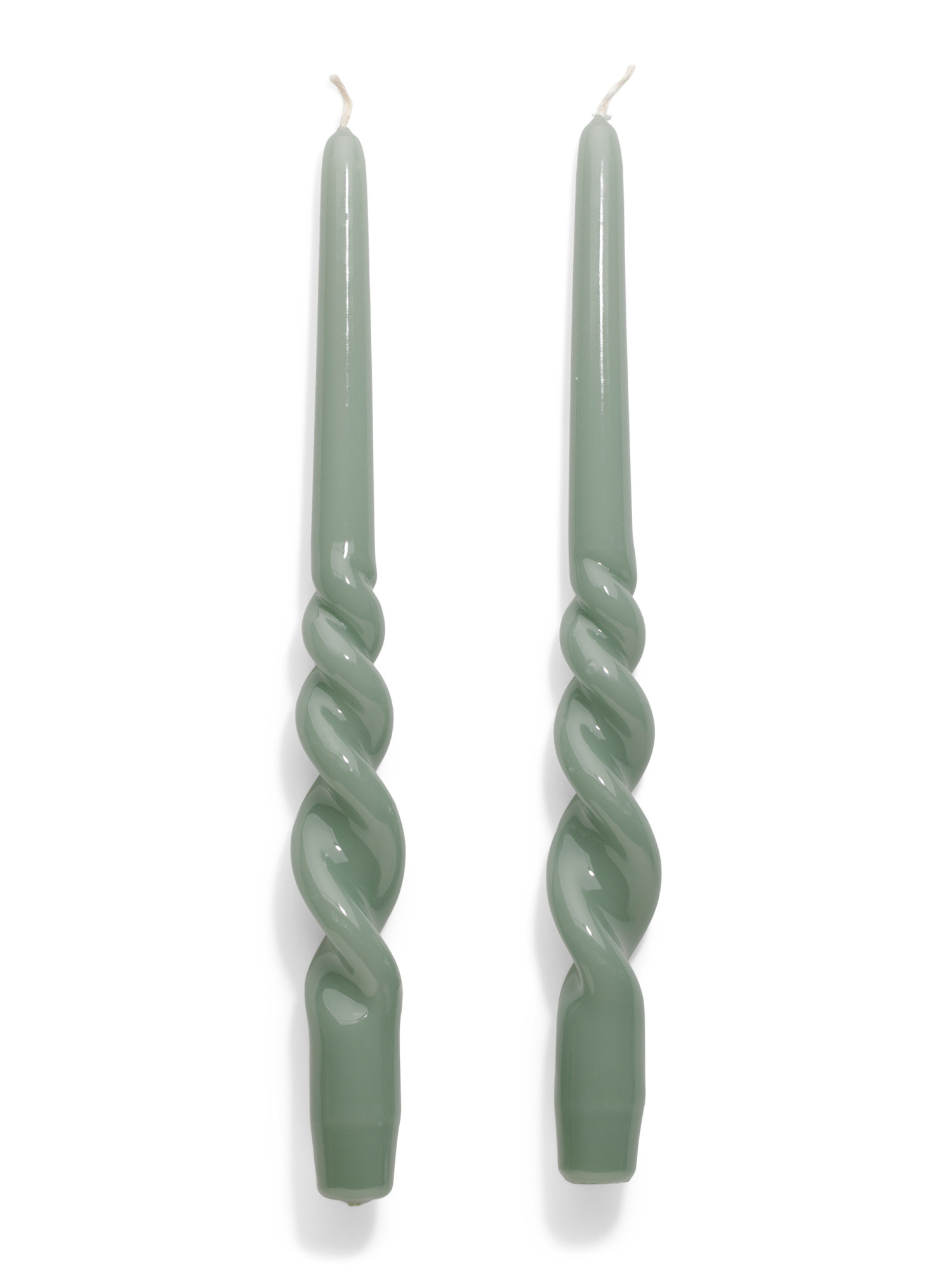 Made In Italy Set Of 2 11in Lacquered Tall Twisted Taper Candles | TJ Maxx