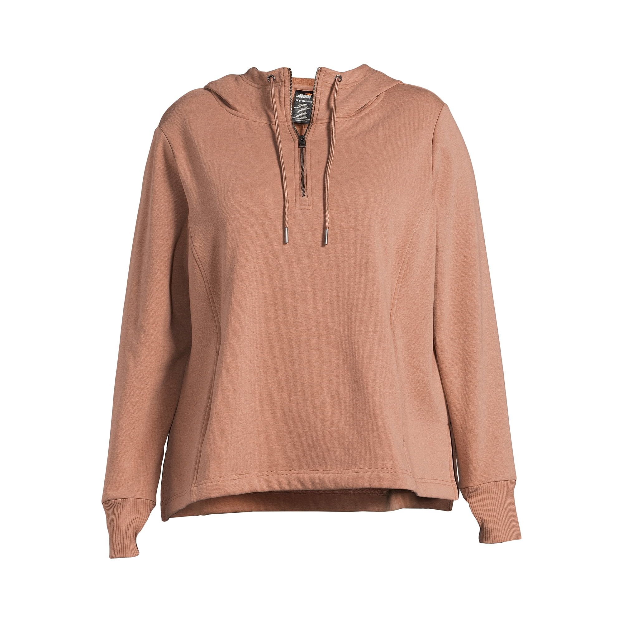 Avia Women's Plus Size Quarter Zip Pullover with Hood, Sizes 1X-4X | Walmart (US)