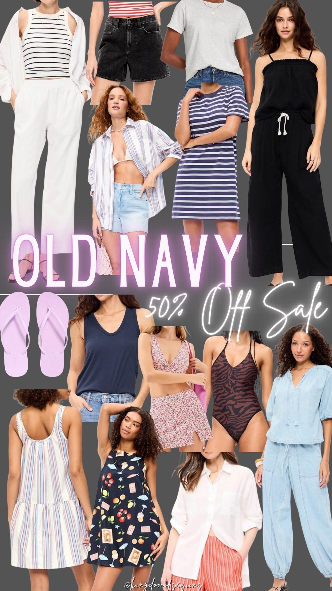 All the summer basics and cute holiday outfits are 50% off at old navy